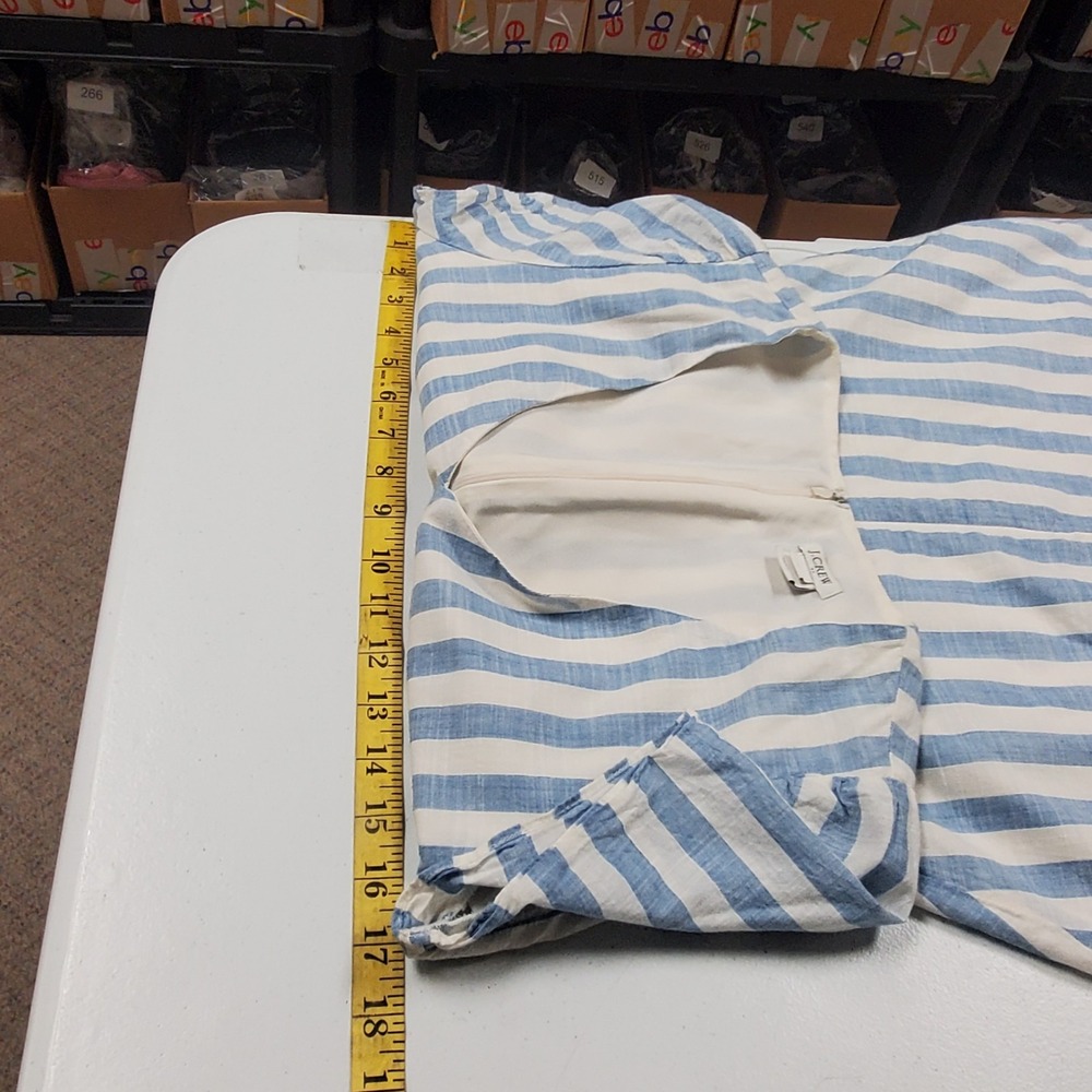 J Crew Striped Nautical Dress Size 2 Old Money Classic Ruffle Preppy Hamptons - Picture 7 of 12